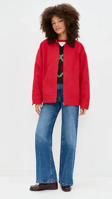 Lioness Workwear Barn Jacket Burgundy | Thumbnail 5
