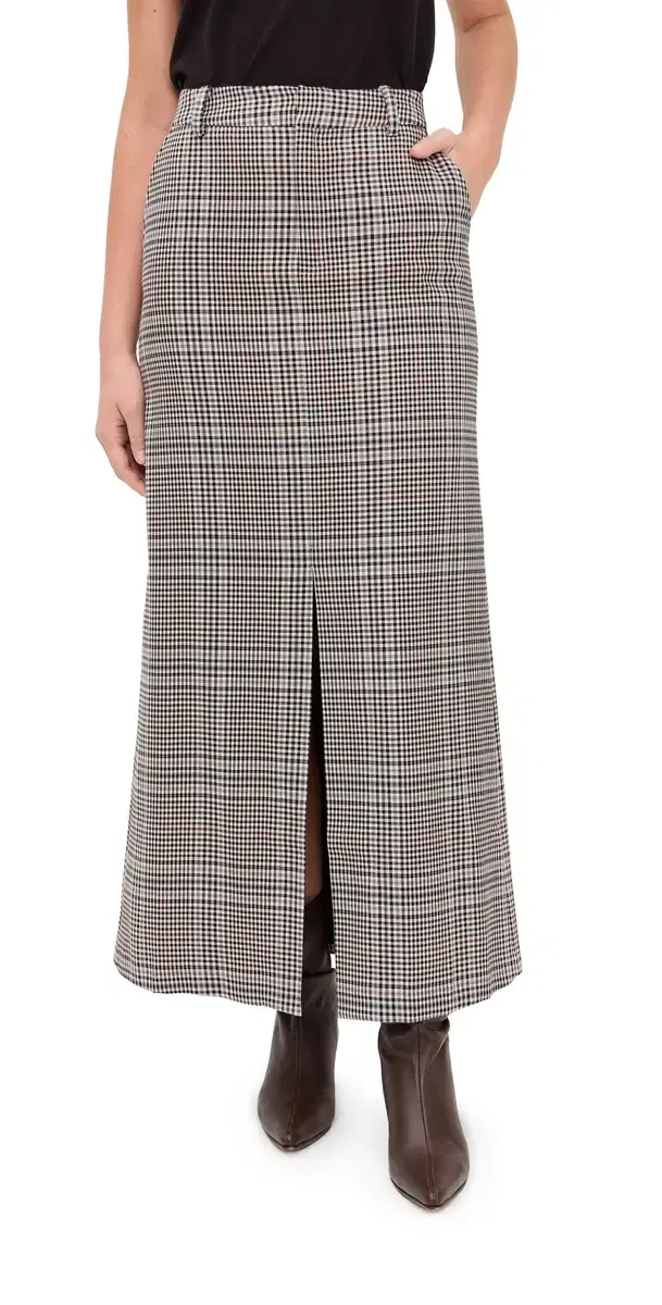LE BOP Roxy kirt Tan Plaid