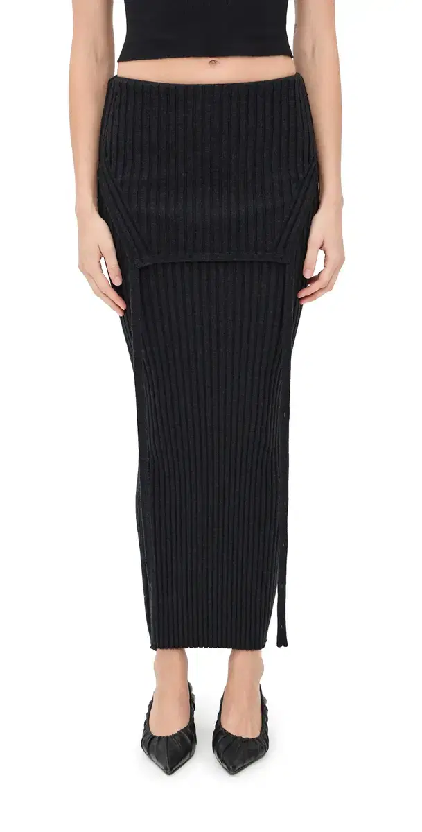 Aisling Camps Flipped Skirt Charcoal Melange