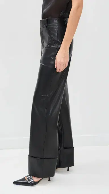 ALICE + OLIVIA Alexander High Rise Vegan Leather Pants Black | Thumbnail 4 ALICE + OLIVIA Alexander High Rise Vegan Leather Pants Black | Thumbnail 4
