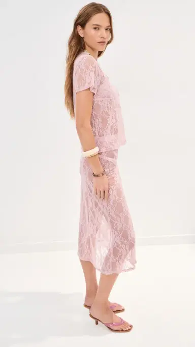 LE BOP Lace Tee Pink S | Thumbnail 5