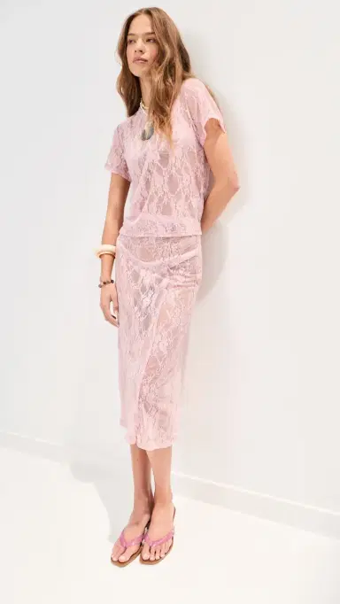 LE BOP Lace Tee Pink S | Thumbnail 6