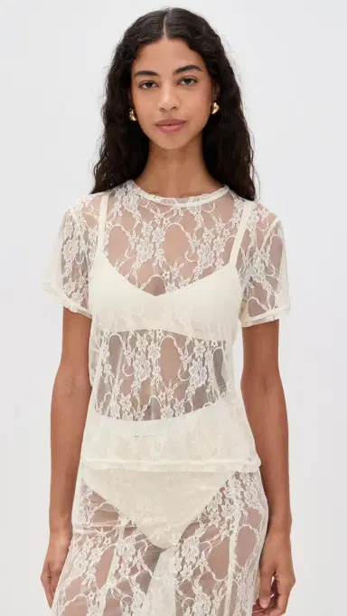 LE BOP Lace Tee Ivory | Thumbnail 2 LE BOP Lace Tee Ivory | Thumbnail 2