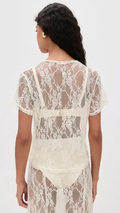 LE BOP Lace Tee Ivory | Thumbnail 3 LE BOP Lace Tee Ivory | Thumbnail 3