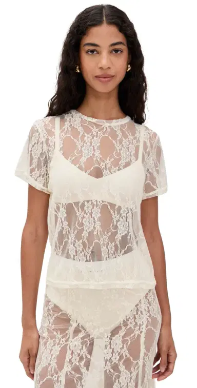 LE BOP Lace Tee Ivory | Thumbnail 1 LE BOP Lace Tee Ivory | Thumbnail 1