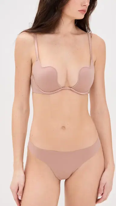 Fleur du Mal Le Stretch Micro U-Plunge Bra Tan 34D | Thumbnail 5