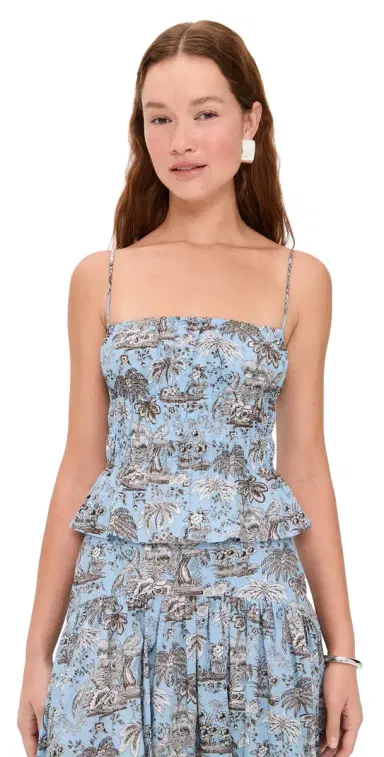 STAUD Ayla Top Sky Toile | Thumbnail 1