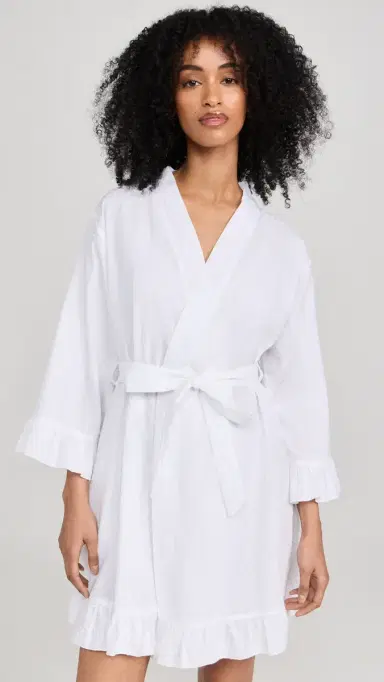 Petite Plume Women's Swiss Dot Robe White L | Thumbnail 2 Petite Plume Women's Swiss Dot Robe White L | Thumbnail 2