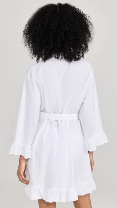 Petite Plume Women's Swiss Dot Robe White L | Thumbnail 3 Petite Plume Women's Swiss Dot Robe White L | Thumbnail 3