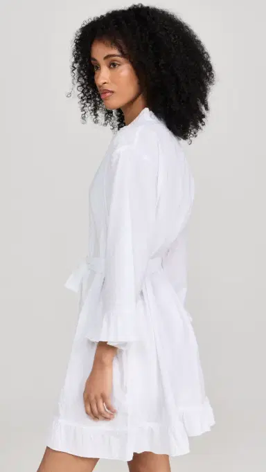 Petite Plume Women's Swiss Dot Robe White L | Thumbnail 4 Petite Plume Women's Swiss Dot Robe White L | Thumbnail 4