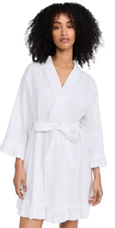 Petite Plume Women's Swiss Dot Robe White L | Thumbnail 1 Petite Plume Women's Swiss Dot Robe White L | Thumbnail 1