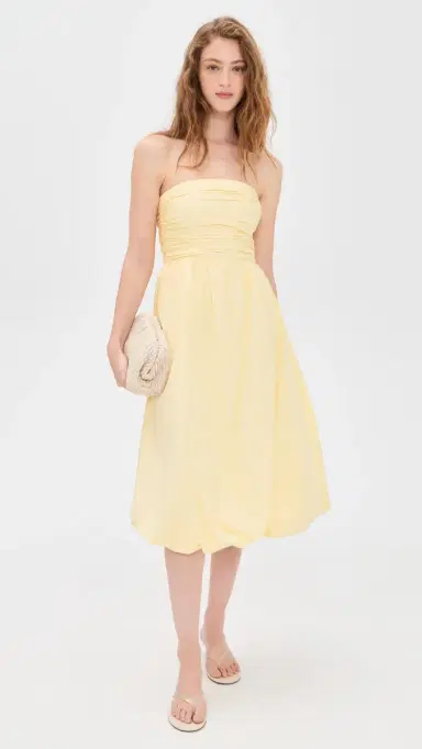 WAYF Katherine Bubble Hem Dress Yellow | Thumbnail 5 WAYF Katherine Bubble Hem Dress Yellow | Thumbnail 5