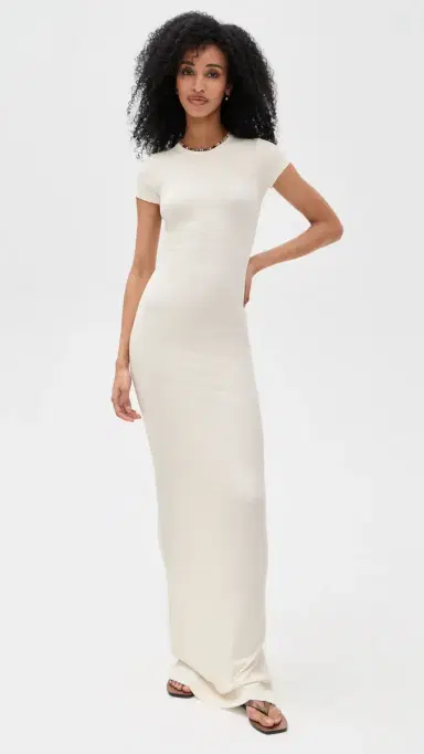 Éterne Cap Sleeve axi Dress Cream | Thumbnail 2 Éterne Cap Sleeve axi Dress Cream | Thumbnail 2