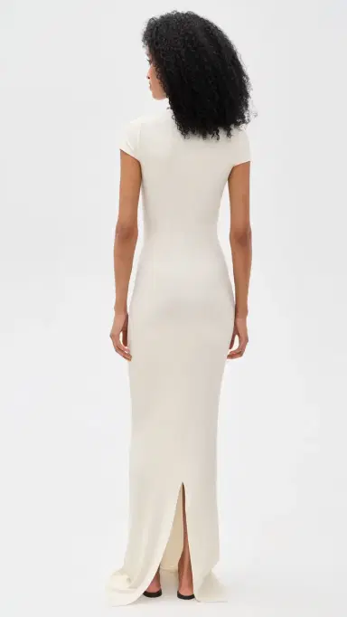 Éterne Cap Sleeve axi Dress Cream | Thumbnail 3 Éterne Cap Sleeve axi Dress Cream | Thumbnail 3