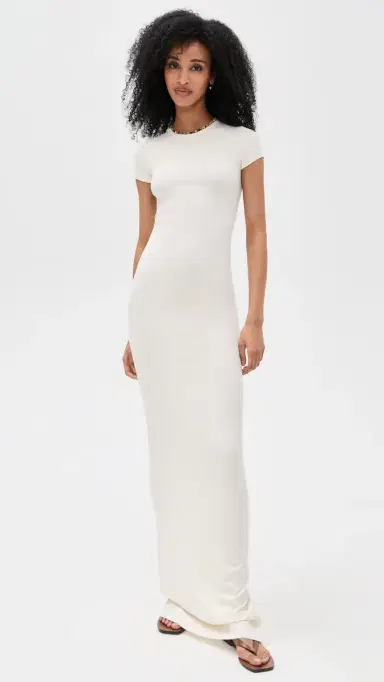 Éterne Cap Sleeve axi Dress Cream | Thumbnail 5 Éterne Cap Sleeve axi Dress Cream | Thumbnail 5