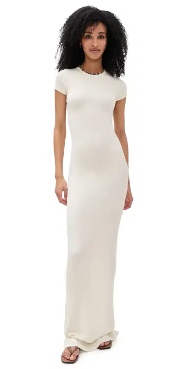 Éterne Cap Sleeve axi Dress Cream | Thumbnail 1 Éterne Cap Sleeve axi Dress Cream | Thumbnail 1