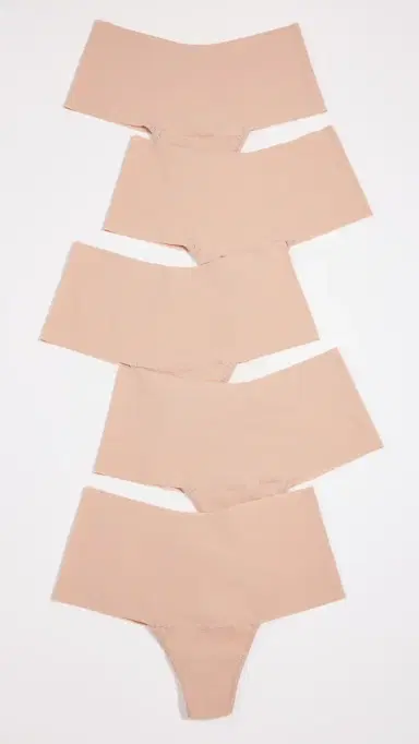 Hanky Panky Breathe High Rise Thong 5 Pack Taupe | Thumbnail 2
