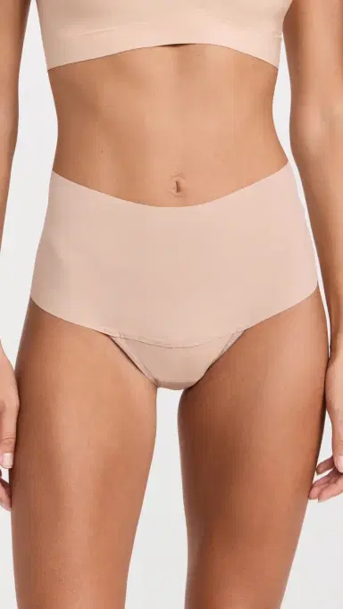 Hanky Panky Breathe High Rise Thong 5 Pack Taupe | Thumbnail 3