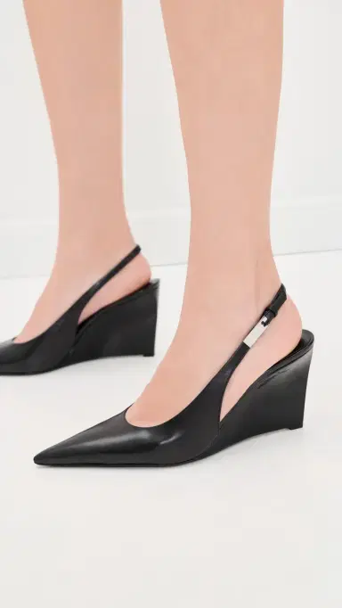 Tory Burch Gigi Slingback Wedges Perfect Black | Thumbnail 3