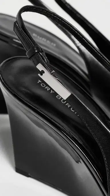 Tory Burch Gigi Slingback Wedges Perfect Black | Thumbnail 6