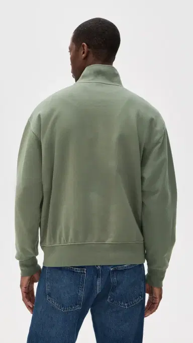 Madewell Quarter Zip Pullover Olive Slate | Thumbnail 3