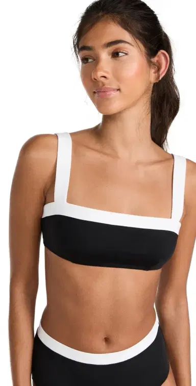 Staud Liv Bikini Top Black/White | Thumbnail 1 Staud Liv Bikini Top Black/White | Thumbnail 1