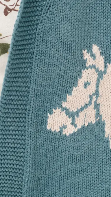 THE GREAT. The Stable Lodge Cardigan Blue Bell | Thumbnail 6 THE GREAT. The Stable Lodge Cardigan Blue Bell | Thumbnail 6