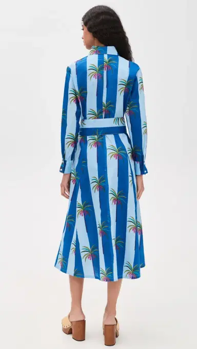 Guadalupe Design Luciana Palm Dress Blue | Thumbnail 3 Guadalupe Design Luciana Palm Dress Blue | Thumbnail 3