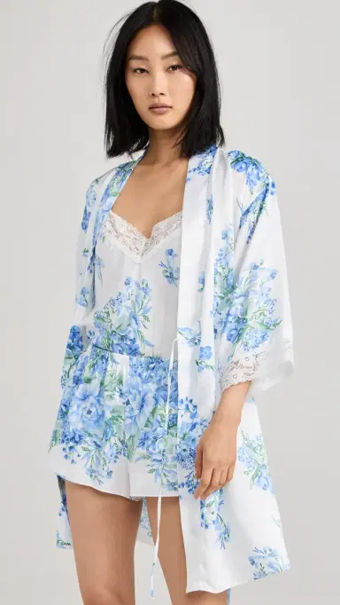 Flora Nikrooz Sabrina 3 Piece Pajama Set Ivory M | Thumbnail 2