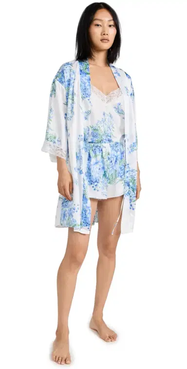 Flora Nikrooz Sabrina 3 Piece Pajama Set Ivory M | Thumbnail 1