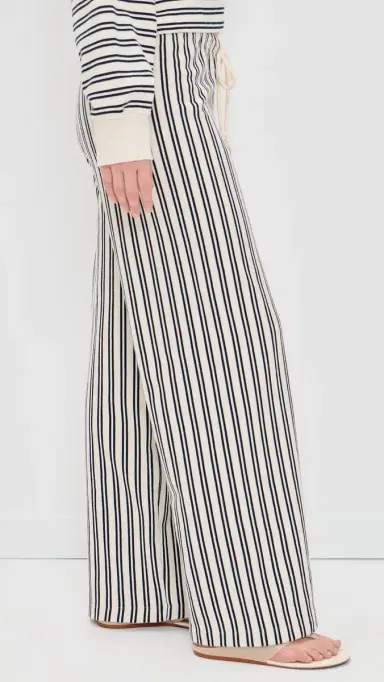 Velvet Amelise Trousers Natural/Navy | Thumbnail 4 Velvet Amelise Trousers Natural/Navy | Thumbnail 4