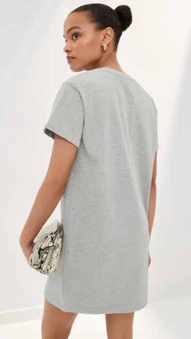 LE BOP Dory T-Shirt Mini Dress Heather Grey | Thumbnail 3