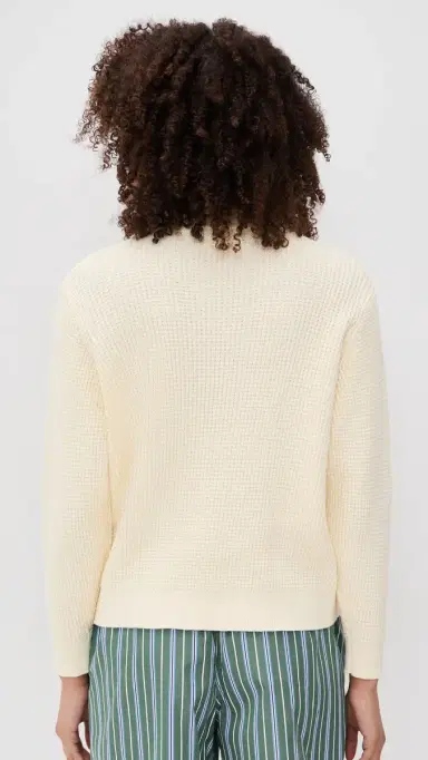 Hommegirls Waffle Knit Pullover Cream | Thumbnail 3 Hommegirls Waffle Knit Pullover Cream | Thumbnail 3
