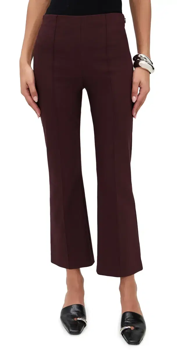 Niki Mid Rise Crop Flare Pant Oxblood