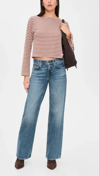 rag & bone Cam Full Straight Jeans Echo | Thumbnail 5