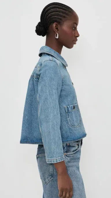 Ba&sh Tiny Denim Jacket Blue Jeans | Thumbnail 4 Ba&sh Tiny Denim Jacket Blue Jeans | Thumbnail 4