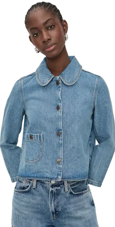 Ba&sh Tiny Denim Jacket Blue Jeans | Thumbnail 1 Ba&sh Tiny Denim Jacket Blue Jeans | Thumbnail 1