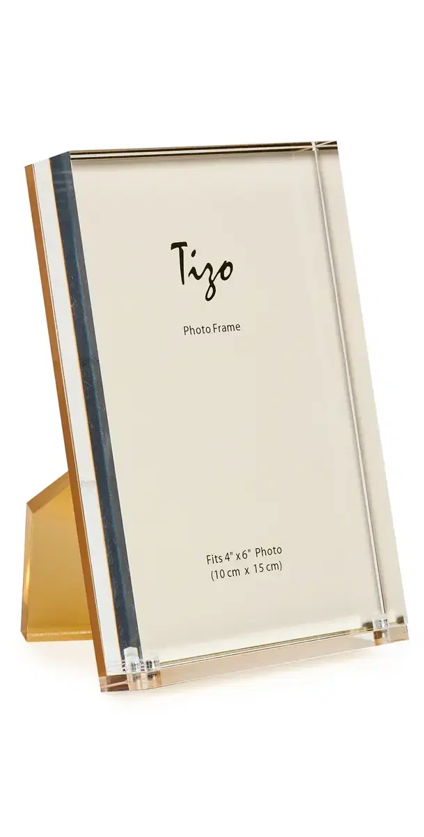 Tizo Design Lucite Frame w/Easel Gold Back 4x6 Gold One Size