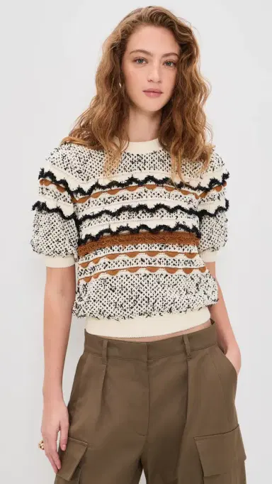 Ulla Johnson Andira Short Sleeve Knit Top callop | Thumbnail 2