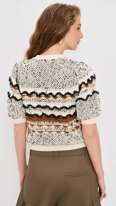 Ulla Johnson Andira Short Sleeve Knit Top callop | Thumbnail 3