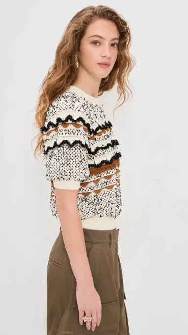 Ulla Johnson Andira Short Sleeve Knit Top callop | Thumbnail 4