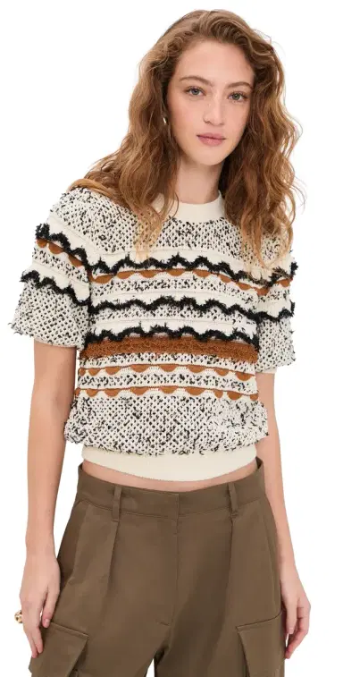 Ulla Johnson Andira Short Sleeve Knit Top callop | Thumbnail 1