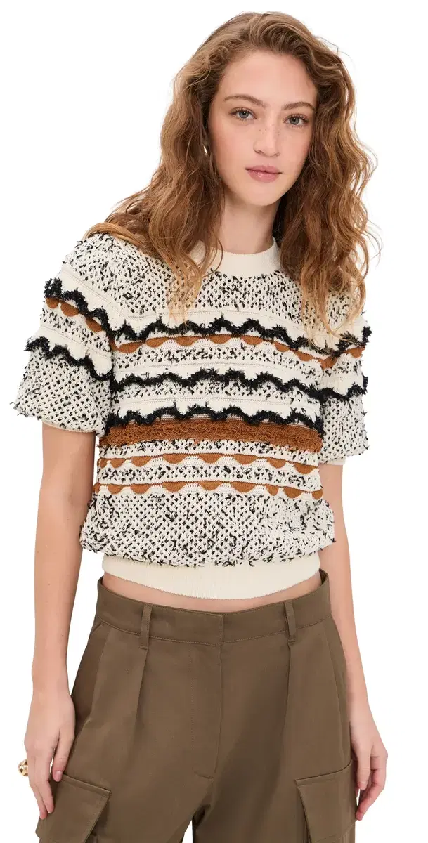 Andira hort leeve Knit Top callop