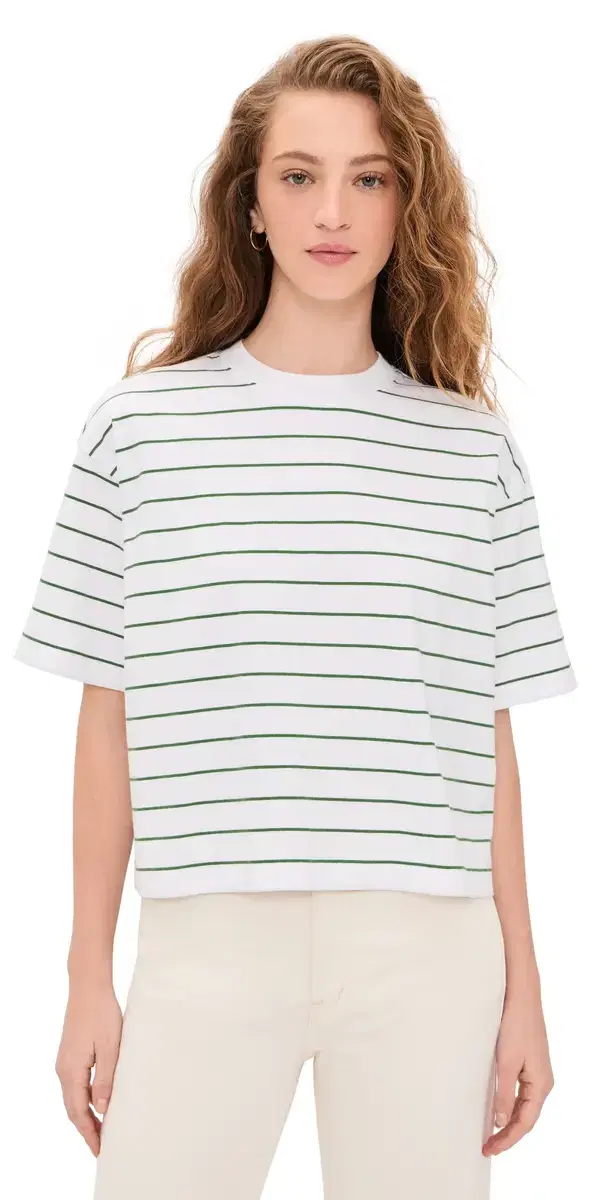 Madewell The Boxy Crop Tee French Stripe Knits