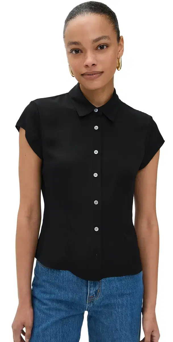 Cap Sleeve Blouse Black