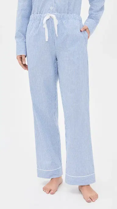 Petite Plume French Blue eersucker Pajama Set Blue | Thumbnail 5
