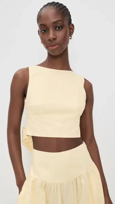susana monaco Poplin Open Back Tie Tank | Thumbnail 2