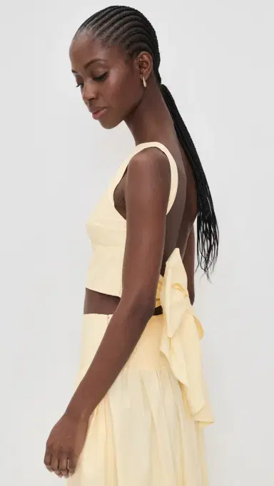 susana monaco Poplin Open Back Tie Tank | Thumbnail 4