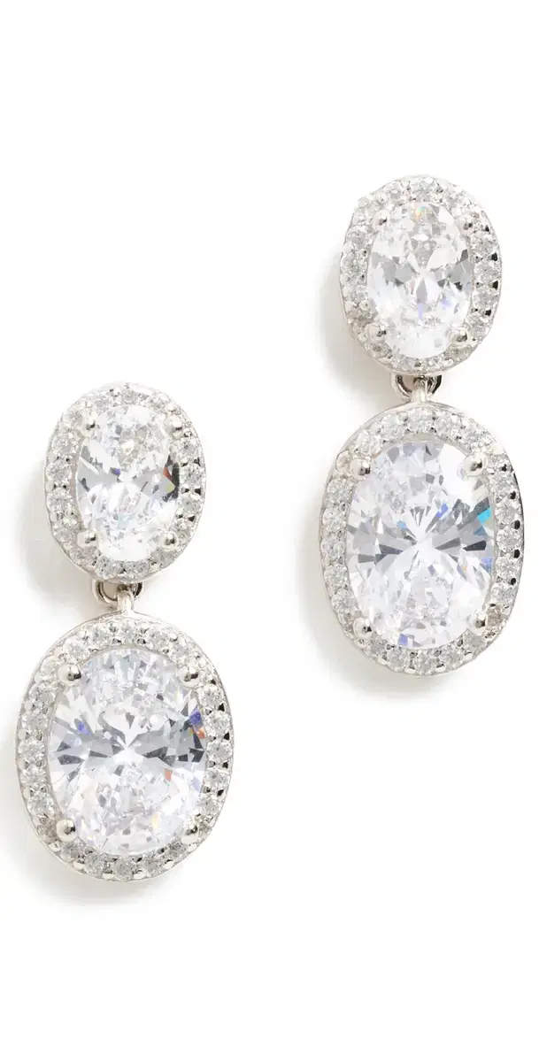 SHASHI Halo Drop Earring Silver One Size