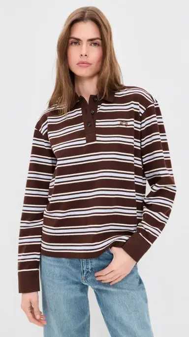 rag & bone Stripe Long Sleeve Rugby Brwmt | Thumbnail 2 rag & bone Stripe Long Sleeve Rugby Brwmt | Thumbnail 2